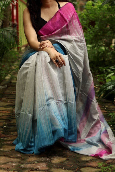 Embrace Timeless Grace in an Off-White Cotton Handloom Saree