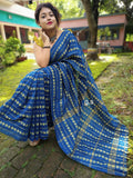 Blue Color Cotton Handloom Sarees (Add to Cart Get 15% Extra Discount