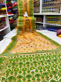 Green Cotton Handloom Jamdani Sarees (Add to Cart Get 15% Extra Discount