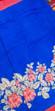 Blue Screen Printed Pure Silk Mark Certified Bishnupuri Silk Sarees