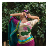 Beige Lotus Embroidered Back Blouses Get Extra 10% Discount on All Prepaid Transaction