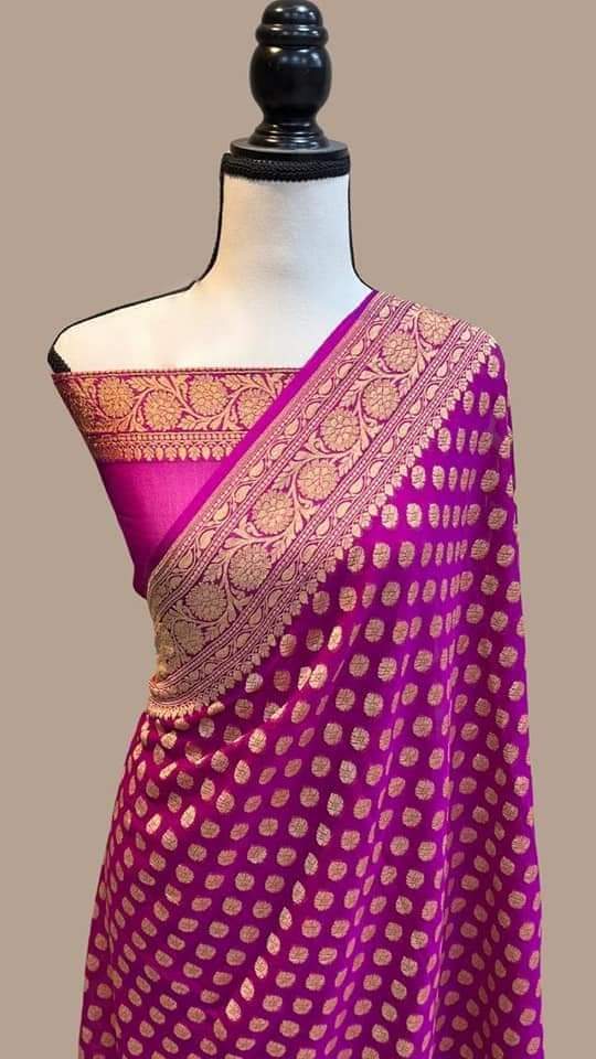 Designer Banarasi Linen Party Wear Sarees