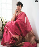 Violet Khesh Pure Cotton Handloom Saree Get Extra 10% Discount on All Prepaid Transaction