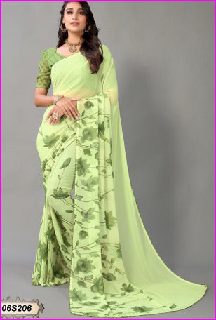 Green Georgette Sarees