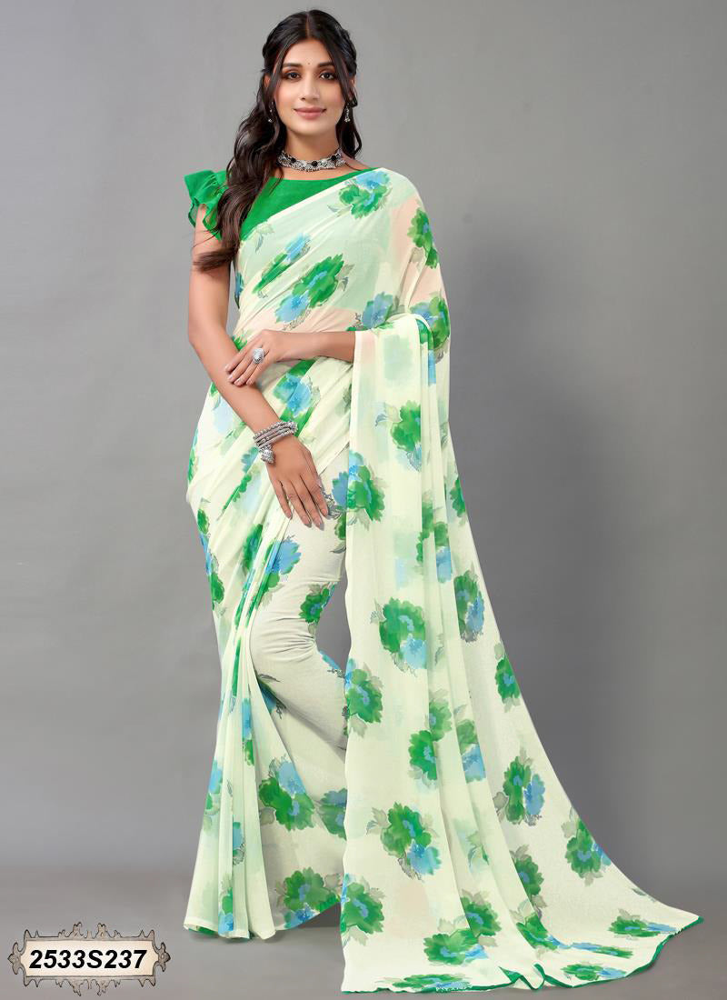 White Georgette Sarees