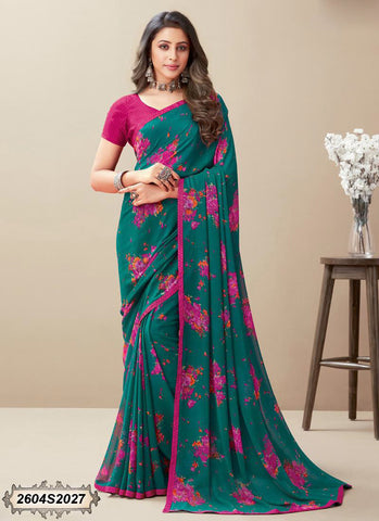 Green Georgette Sarees