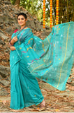 Beautiful Blue Handloom Cotton Sarees Get Extra 10% Discount on All Prepaid Transaction