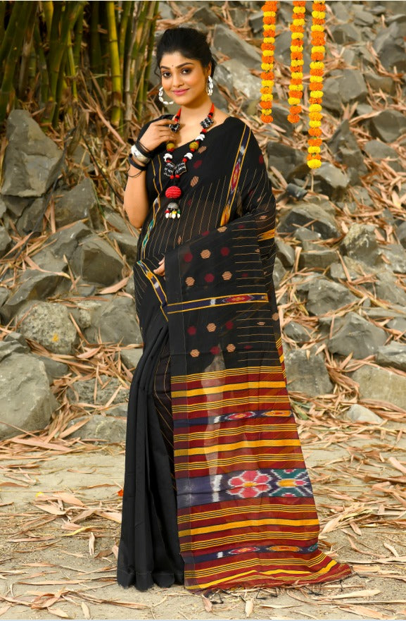 Beautiful Black Handloom Cotton Sarees