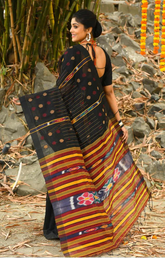 Beautiful Black Handloom Cotton Sarees