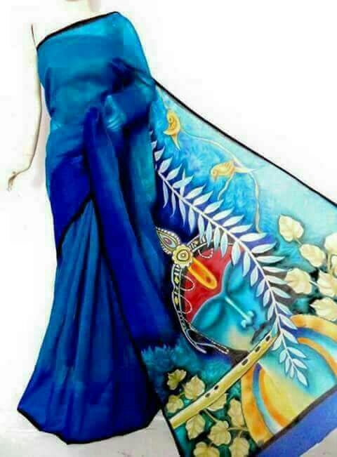 Blue Kerala Pure Cotton Sarees