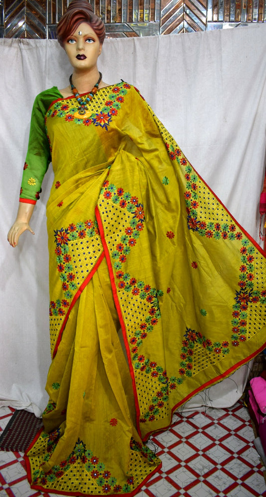 Yellow Kathiawari Sarees - Dailybuyys