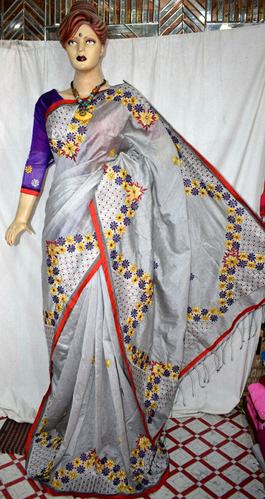 White Kathiawari Sarees - Dailybuyys