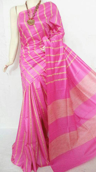 Pink Handloom Ghicha Sarees