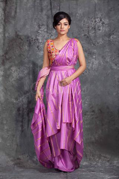 Violet Handloom Ghicha Sarees - Dailybuyys