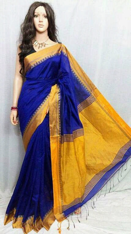 TIRKI Design Pure Cotton Silk Sarees - Dailybuyys