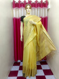 Yellow Handloom Ghicha Sarees