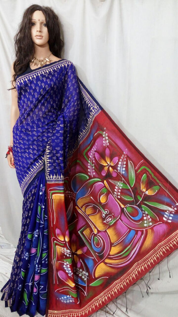 Blue Bengal Handloom Silk Sarees Get Extra 10% Discount on All Prepaid Transaction