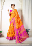 Yellow Pink Banarasi Silk Sarees