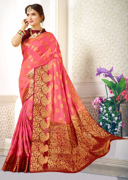 Pink Banarasi Silk Sarees