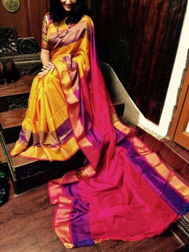 Yellow Uppada Silk Sarees - Dailybuyys