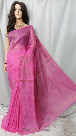 Pink Pure Cotton Silk Sarees