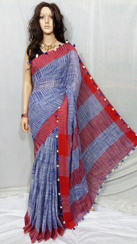 Grey Bengal Handloom Khadi Sarees