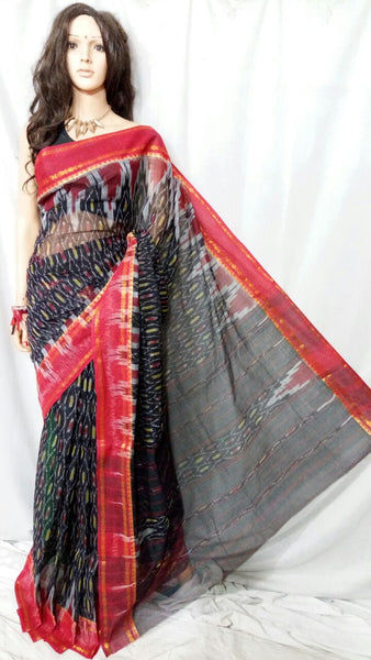 Black Red Dhanekhali Tant Sarees