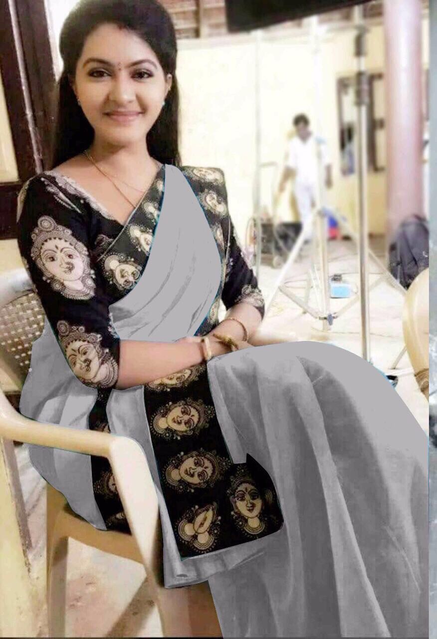 Grey Chanderi Pure Cotton Sarees - Dailybuyys