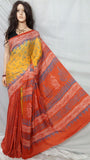 Yellow Red Pure Cotton Silk Sarees