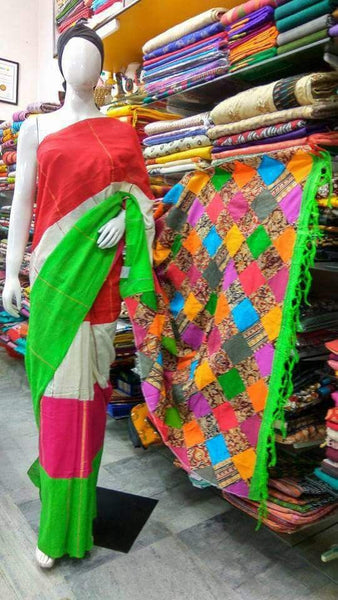 Red Green Khesh Sarees