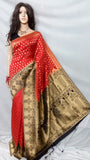 Red Fancy Pure Cotton Silk Sarees