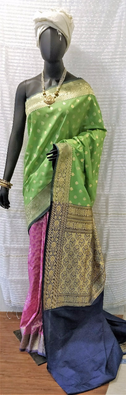 Green Banarasi Silk Sarees - Dailybuyys