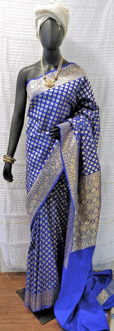 Blue Banarasi Silk Sarees - Dailybuyys