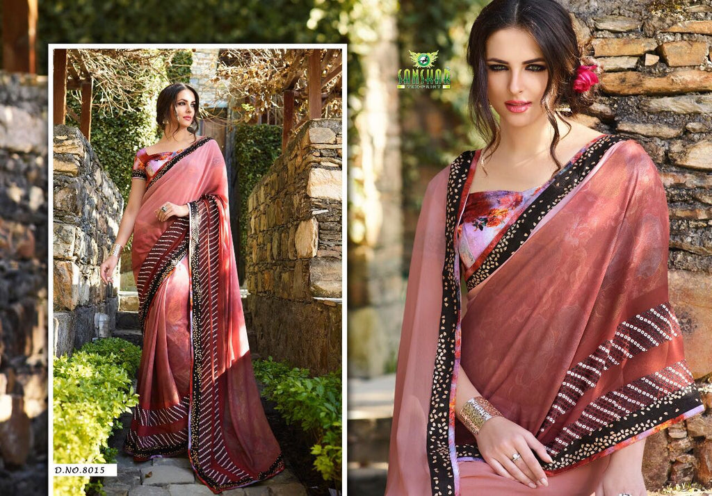 Pink Bamberg Georgette Sarees