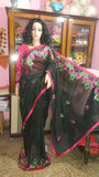 Black Pink Kathiawari Sarees
