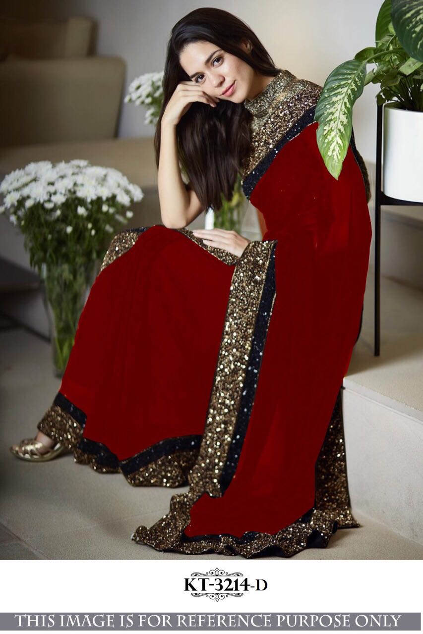 Red Georgette Sarees - Dailybuyys