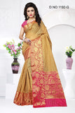 Yellow Pink Banarasi Silk Sarees