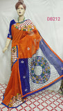Orange Blue Kathiawari Sarees