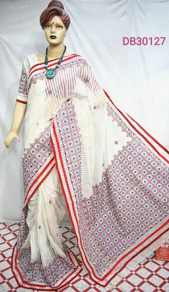White Gujarati Sarees