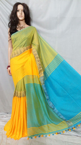 Yellow Blue Madhyamani Sarees