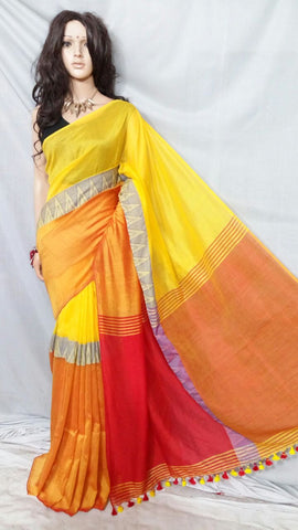 Yellow Orange Madhyamani Sarees