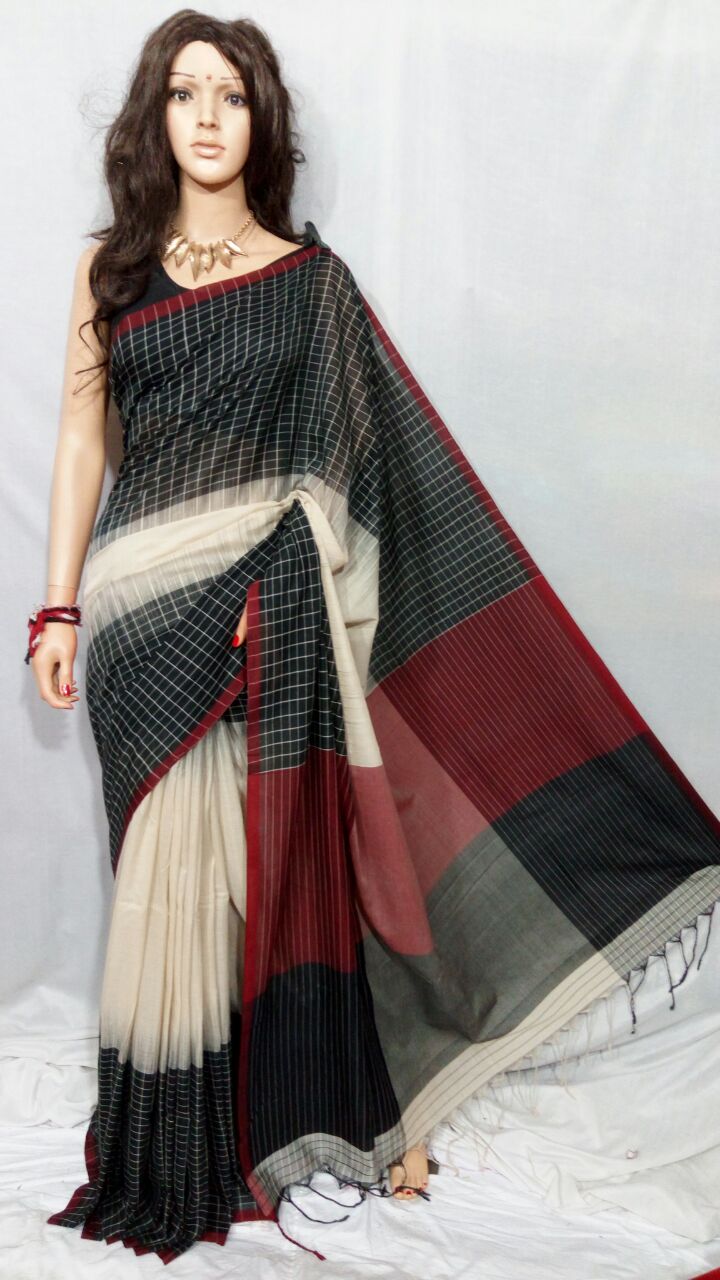 Buy Pure Khadi Cotton Saree Online at Unbeatable Price