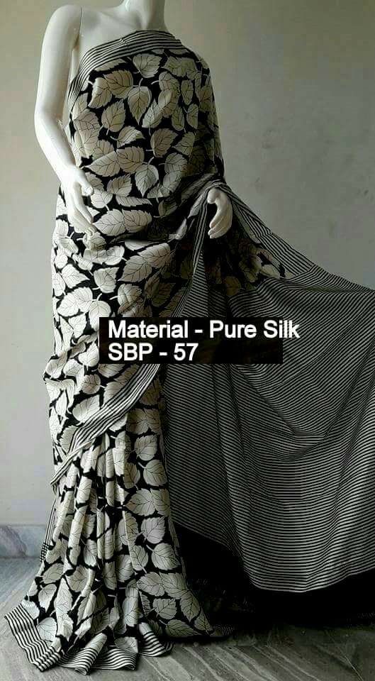 Grey Black Pure Silk Sarees - Dailybuyys