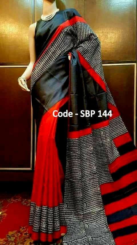 Grey Red Pure Silk Sarees