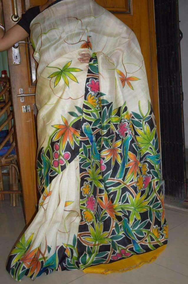 Beige Pure Silk Sarees - Dailybuyys