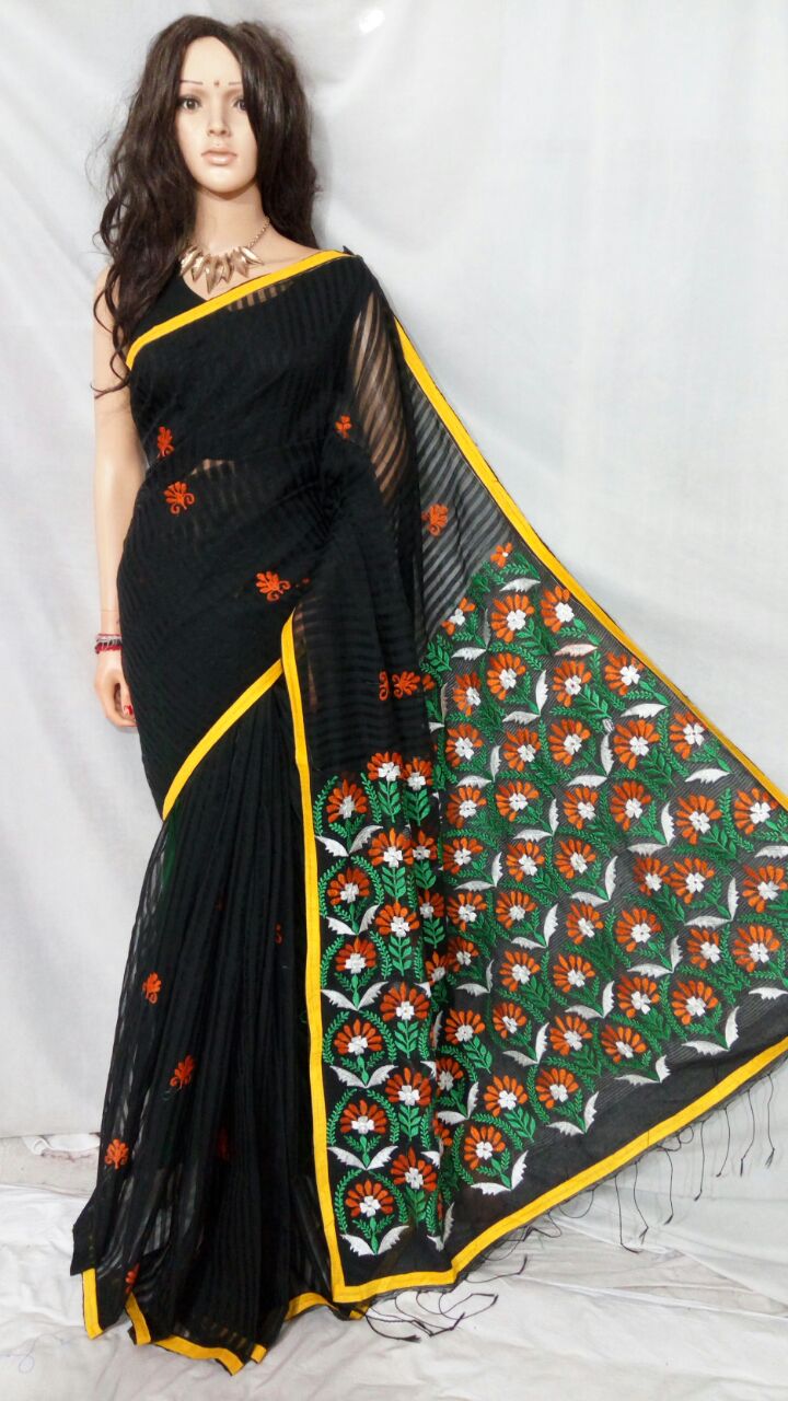 Black Kathiawari Sarees - Dailybuyys