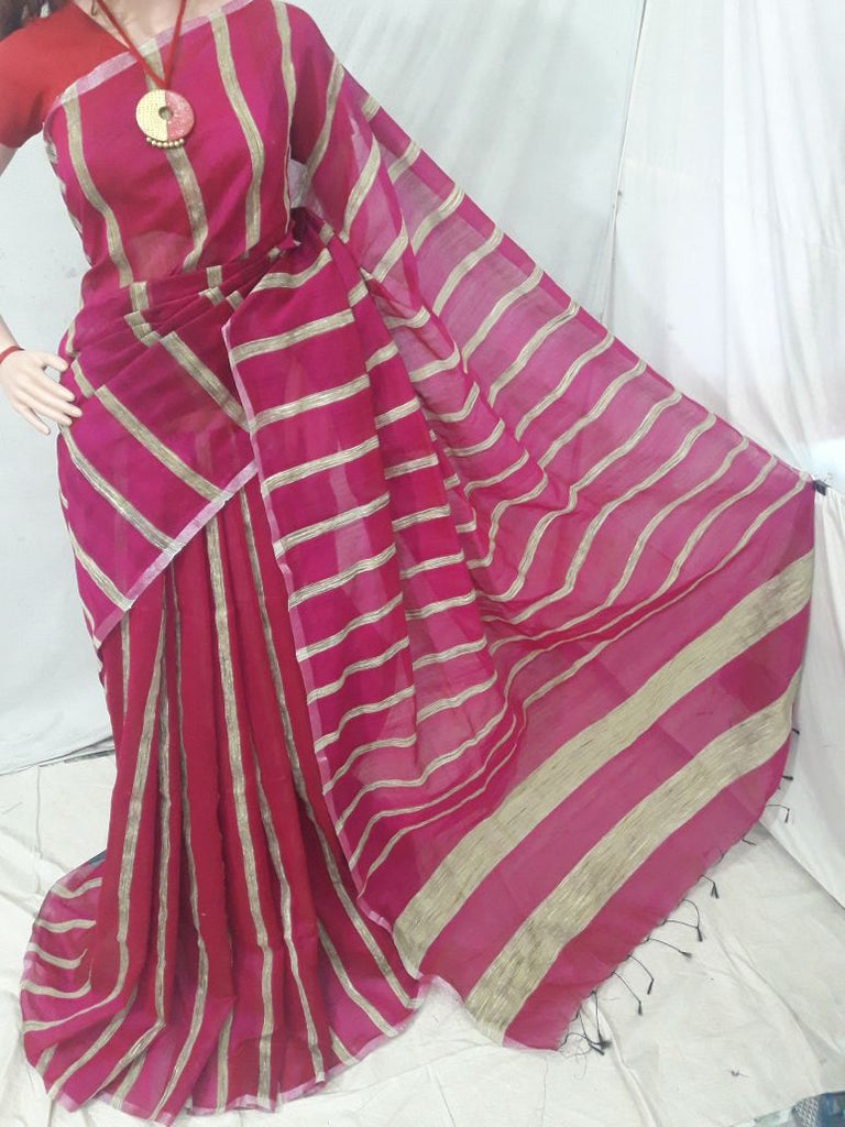 Pink Handloom Ghicha Sarees Get Extra 10% Discount on All Prepaid Transaction
