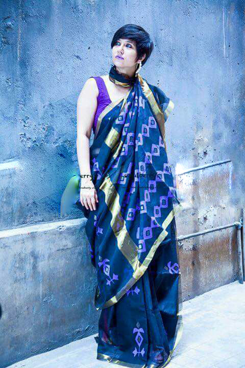 Blue Pure Cotton Silk Sarees - Dailybuyys