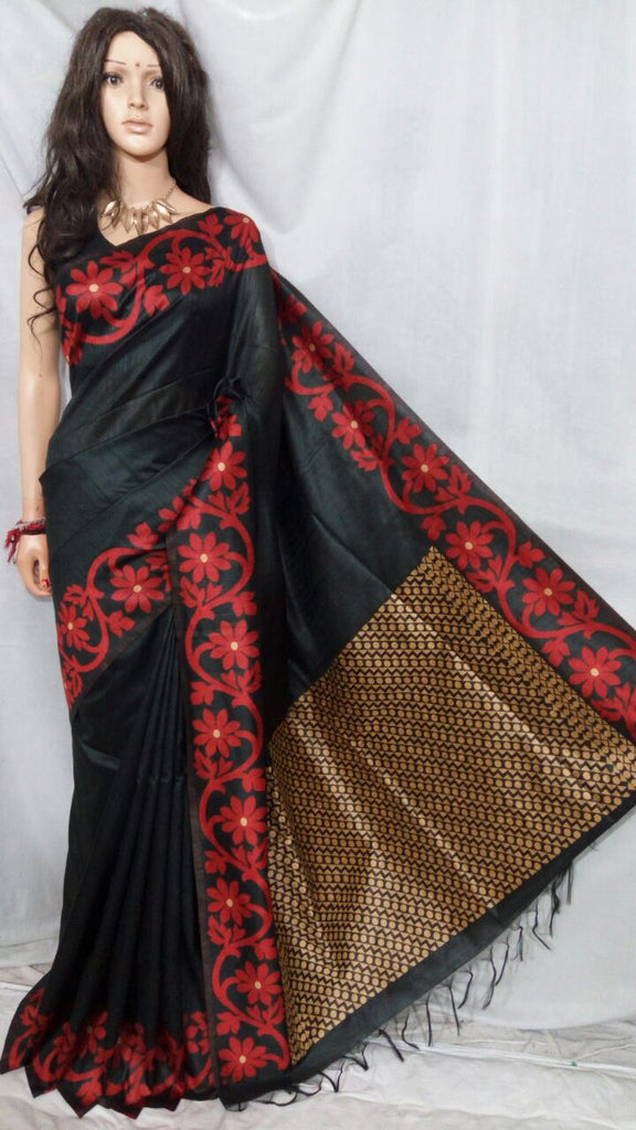 Black Handloom Silk Sarees