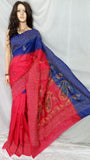 Red Blue Bhagalpuri Silk Sarees